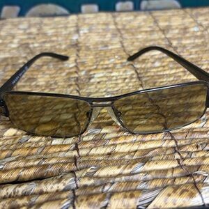 Prada Rectangular Brown Sunglasses